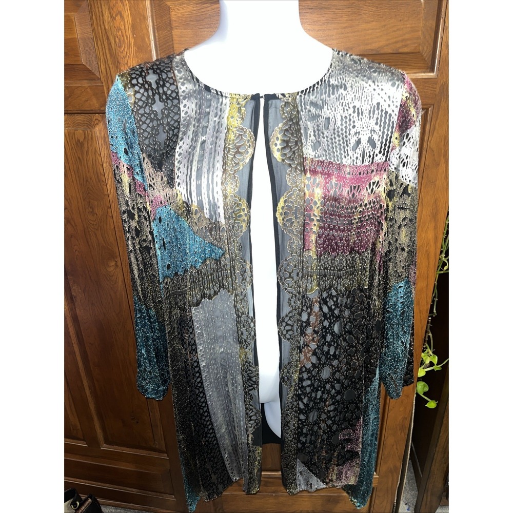 Citron Santa Monica 2X‎  Jacket Cardigan Kimono Long, Hooks At The Top